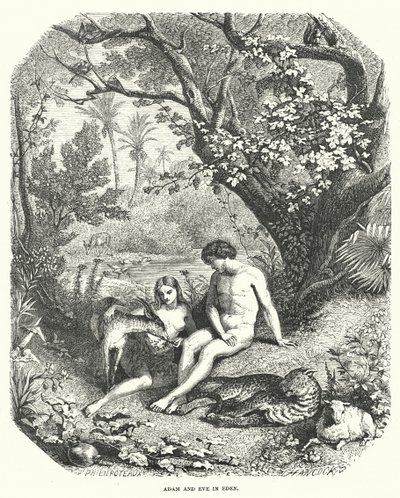 Adam and Eve in Eden by English School