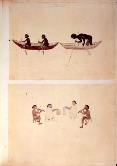 Aborigines fishing, from 