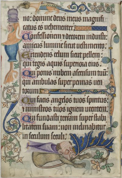 Psalm 103, with Grotesques, from the Luttrell Psalter, c.1325-35 by English School