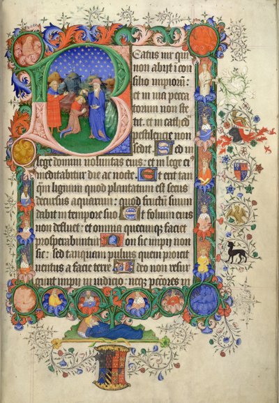 Psalm 1, beginning with initial 