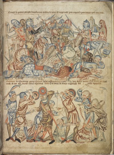 Peers and Commoners Fighting at Bannockburn Battle, from the 