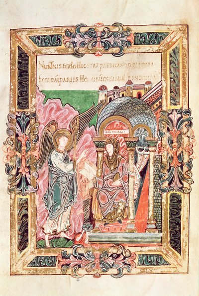Annunciation, from the Benedictional of St. Aethelwold, Winchester, c.980 by English School