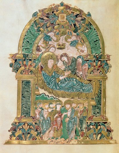 Assumption of the Virgin (from the Benedictional of St. Aethelwold, Winchester, c.980) by English School