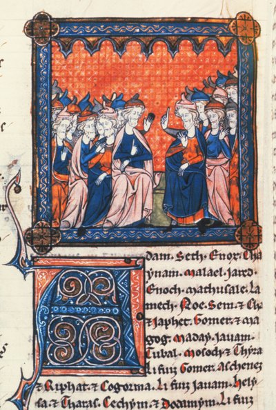 Jewish elders, Chronicles I, from the Oscott Psalter, c.1270 by English School
