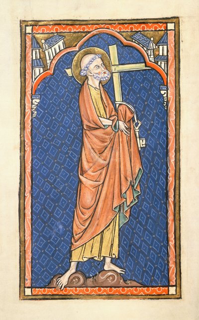 St. Peter, from the Oscott Psalter, c.1270 by English School
