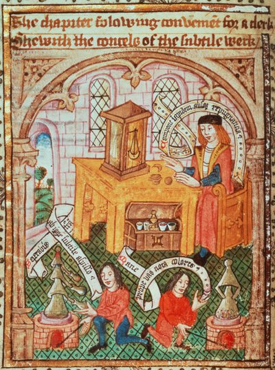 Alchemy master preparing ingredients, from 