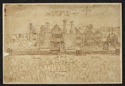 A Rude draft of Wotton Garden before my Brother altered it & as it was 1640: South, 1640 by English School