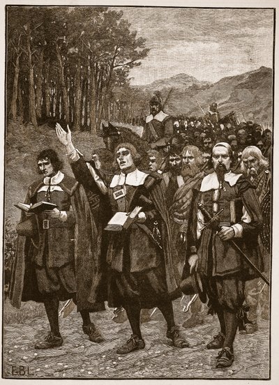 Advance of the Covenanters Across the Border into England, Illustration from Cassell