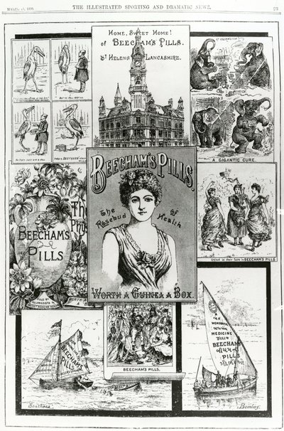 Advertisement for Beechams Pills, the Rosebud of Health, 1890 by English School