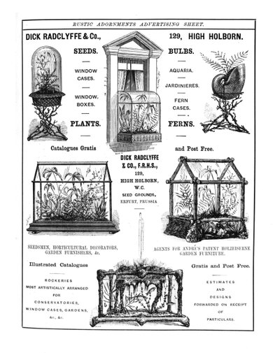 Advertisement for Dick Radclyffe & Co. Rustic Adornments by English School
