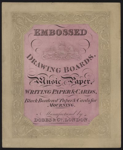 Advertisement for Dobbs & Co Paper and Cards by English School