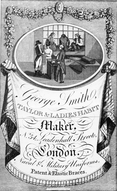 Advertisement for George Smith, Taylor and Ladies Habit Maker by English School