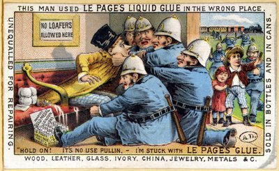 Advertisement for Le Pages Liquid Glue by English School