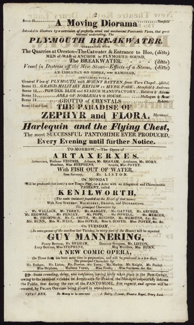 Advertisement for a Performance at the New Theatre Royal by English School