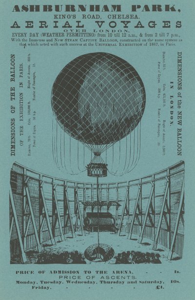 Advertisement for aerial voyages by English School