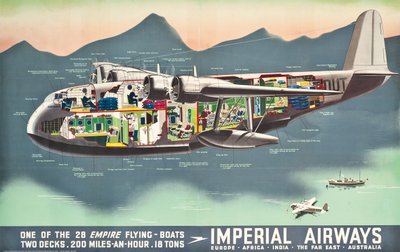 Advertising Poster for the Flying Boats of Imperial Airways, 1937 by English School