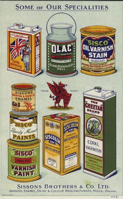 Advertising spread for Sissons Brothers & Co Limited by English School
