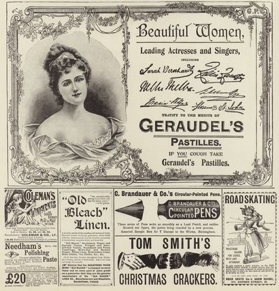 Advertising spread from The Graphic Christmas Number 1896 by English School