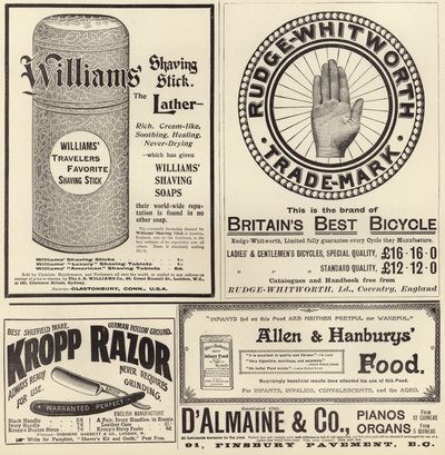 Advertising spread from The Graphic Christmas Number 1897 by English School