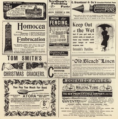 Advertising spread from The Graphic Christmas Number 1897 by English School