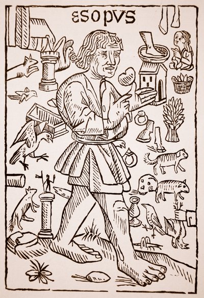 Aesop, frontispiece to Aesops Fables by William Caxton, 1434 by English School