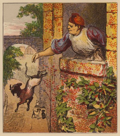 Aesop’s Fables: The Dog invited to Supper by English School