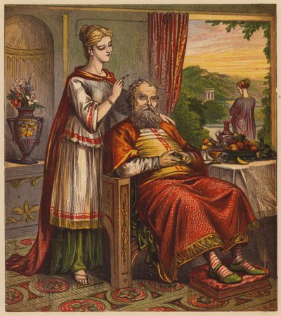 Aesop’s Fables: The Man and his Two Sweethearts by English School