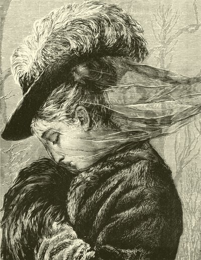 Agnes Holds Her Warm Muff to Her Face by English School