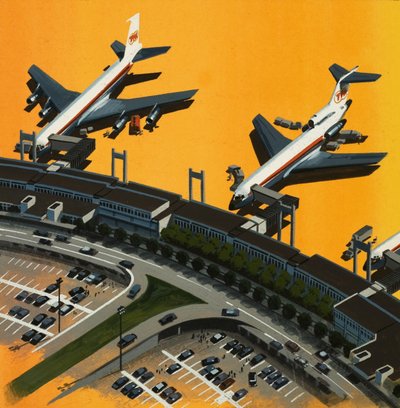 Aircraft at an airport by English School