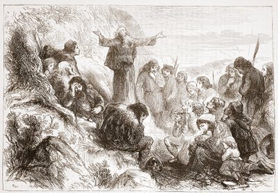 Albigensian worshippers on the banks of the Rhone, illustration from The History of Protestantism by James Aitken Wylie, 1878 by English School
