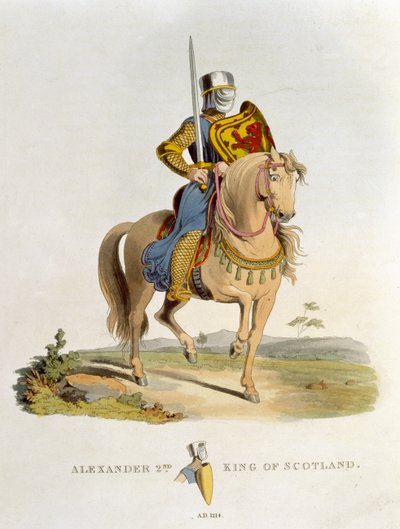 Alexander II, King of Scotland (1198-1249) 1214, from Ancient Armour by Samuel Rush Meyrick, 1824 by English School