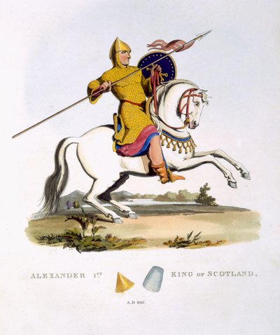 Alexander I, King of Scotland (c.1080-1124), 1107, from Ancient Armour by Samuel Rush Meyrick, 1824 by English School