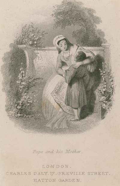 Alexander Pope as a boy with his mother by English School