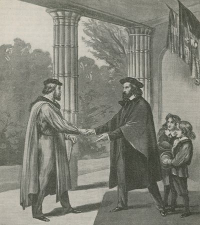 Alfred, Lord Tennyson, Welcoming Giuseppe Garibaldi to His Home on the Isle of Wight by English School