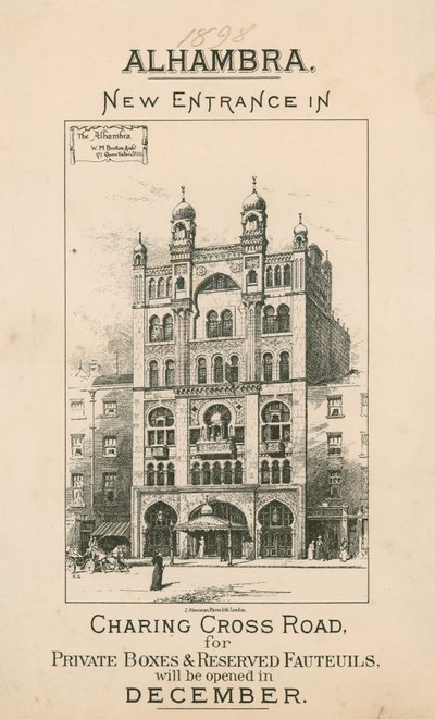 Alhambra Theatre, London, new entrance in Charing Cross Road by English School