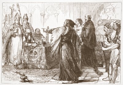 Altercation between John of Gaunt and the Bishop of London, illustration from The History of Protestantism by James Aitken Wylie, 1878 by English School