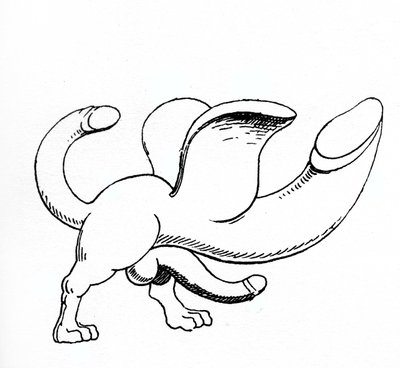 Amulet with a triple phallus by English School
