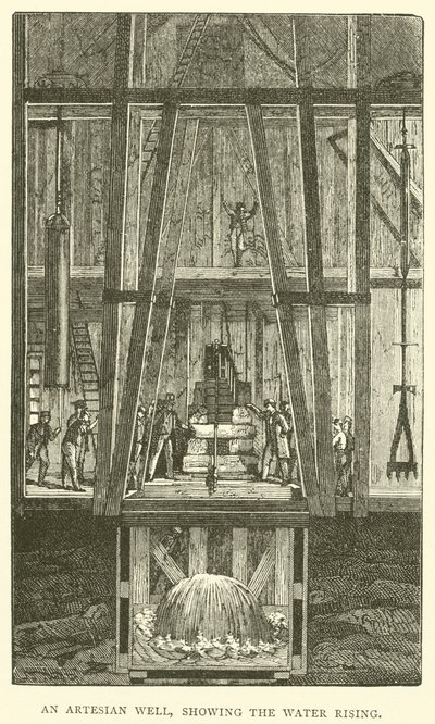 An Artesian Well, showing the Water Rising by English School