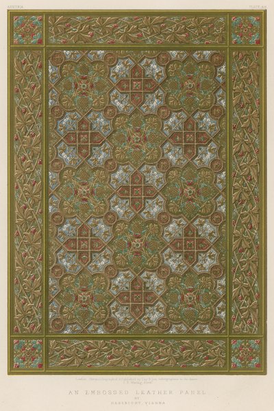 An Embossed Leather Panel by English School