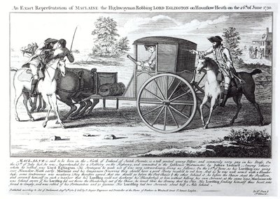 An Exact Representation of Maclaine the Highwayman Robbing Lord Eglington on Hounslow Heath on the 26th of June 1750 by English School