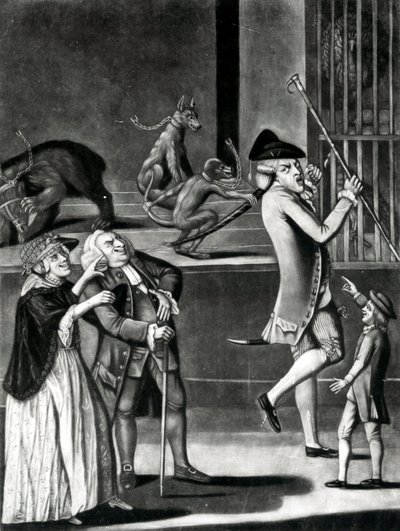 An Exhibition of Wild Beasts or the Macaroni in Distress by English School