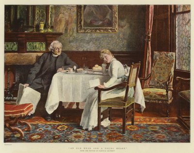 An Old Head and a Young Heart by English School