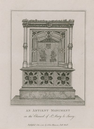 An Ancient Monument in the Chancel of St Mary le Savoy by English School