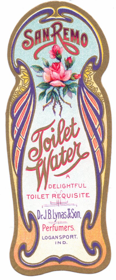 An art nouveau perfume label for 