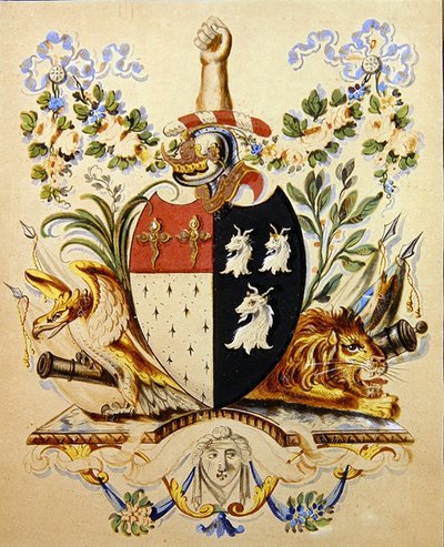 An heraldic design, identified as the arms of Barnton by English School