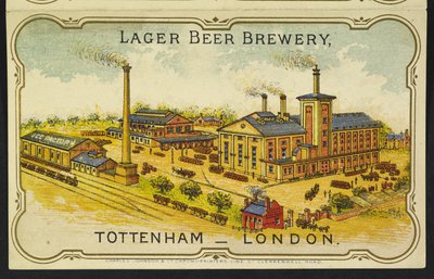 An illustration of the Austro-Bavarian Lager Beer Brewery in Tottenham, London by English School