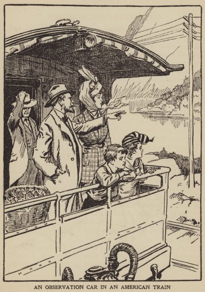 An Observation Car in an American Train by English School