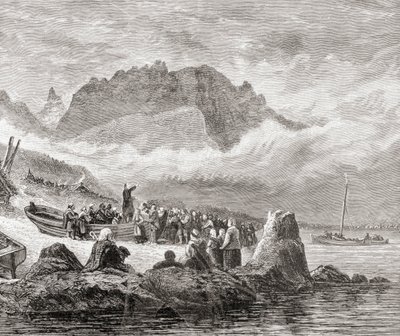 An Open Air Service on the Isle of Skye, Inner Hebrides by English School