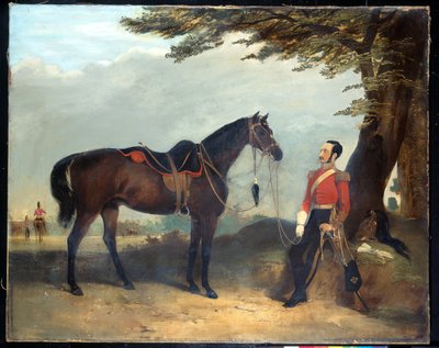 An unidentified officer of the 3rd Regiment of the Dragoon Guards by English School