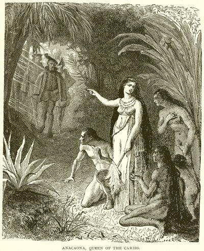 Anacaona, Queen of the Caribs by English School